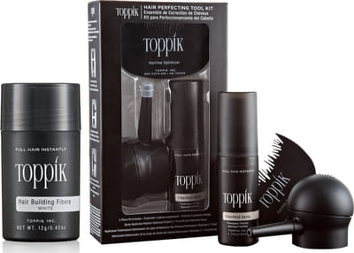 Toppik Hair Fibers Starterset Wit - Toppik Hair fibers 12 gram + Toppik Toolkit - Alles voor direct vol haar en een perfecte applicatie