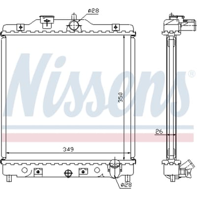 Radiator, motorkoeling NISSENS 63310A