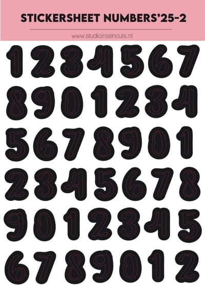 Stickervel Numbers-2 | Cijfers '25
