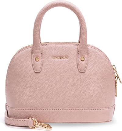 Lazarotti Leren Handtas Schoudertas Bologna Leather Handbag Pink 2 Oud roze