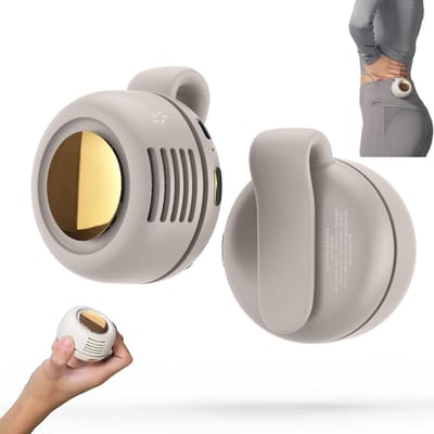 Portable Silent Mini Bladeless Fan Clip on, Portable Silent MiniBladeless Electric Fan, PortableBladeless Mini Fans, 3 Speeds Small Clip onFan for Shirt (White)