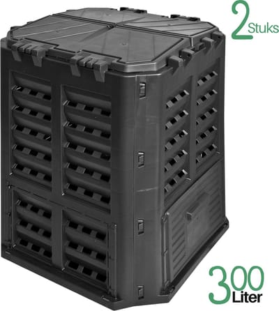 Compostvat 2 stuks - 2x 300 Liter - Compostbak - Composter - Afval Recyclen - 600 L