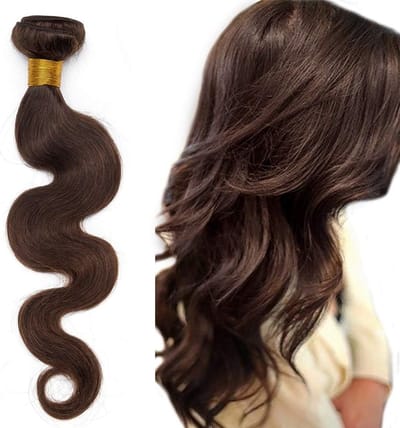 12 inch Brazilian Virgin Human Hair Weave Bundles Body Wave - 100% Remy Natuurlijke Haarextensions, Donkerbruin, 1 Bundel van 100g