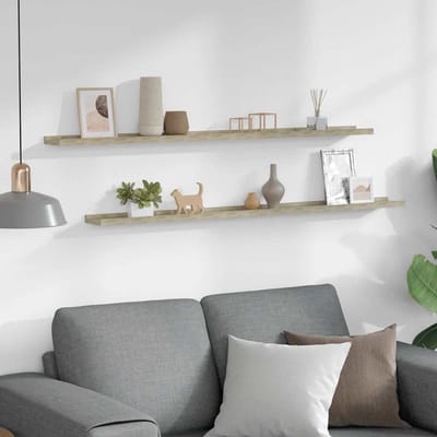 vidaXL - Wandschappen - 2 - st - 115x9x3 - cm - sonoma - eikenkleurig
