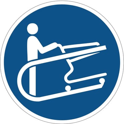 Winkelwagen vasthouden gebodsbord - M060 | gecoat dibond materiaal | 10 cm