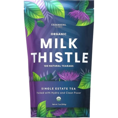 Enkel Doel Thee, Biologische Mariadistel, Cafeïnevrij, Natuurlijke Theezakjes 100, 200G(7 Oz) blue