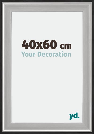 Your Decoration - Fotolijst 40x60 cm - Hout - Zwart Zilver Gepolijst - Birmingham