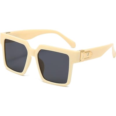 Nieuwste Luxe Designer Vierkante Grote Frame Zonnebrillen Mannen Vrouwen Mode Dik Frame Brillen Mannen UV400 Mannen Beroemdheid beige
