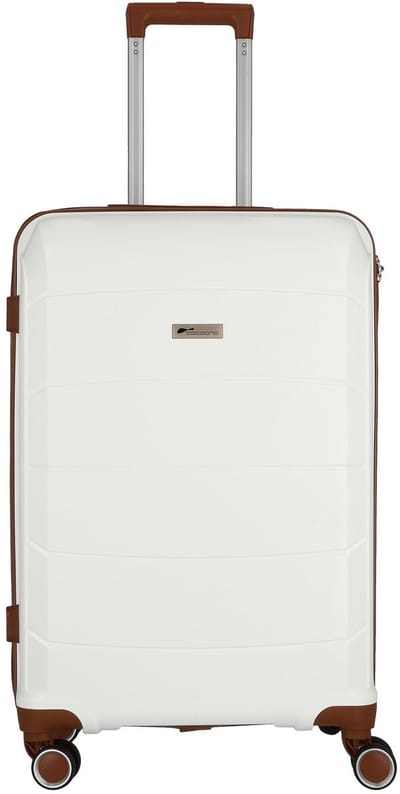 cocoono Graz 4 wielen Trolley M 66 cm - Harde bagage - TSA slot - weiss-braun