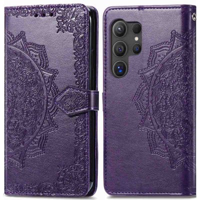 imoshion Hoesje - Geschikt voor Samsung Galaxy S24 Ultra - Mandala Bookcase - Paars