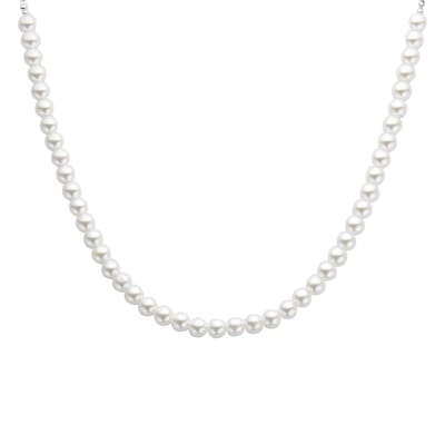 Biba Collier Parels Wit 8mm Zilver