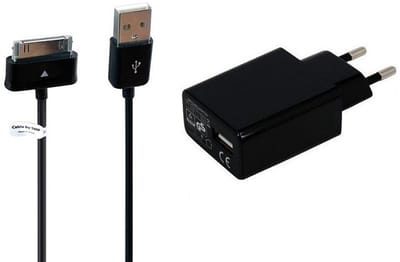 OneOne 3A lader + 1,2m USB kabel met brede dock stekker. TUV / GS 100% veilig. Oplader adapter past op Samsung Galaxy tablets Tab P3100, P3110, P6200, P6210, P6800, P6810, P7100, P7110, P7300, P7310, P7500, P7510