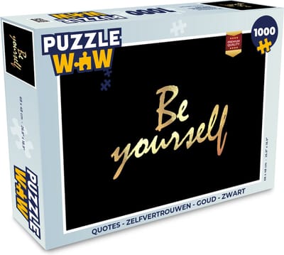 Puzzel Quotes - Zelfvertrouwen - Goud - Zwart - Legpuzzel - Puzzel 1000 stukjes volwassenen