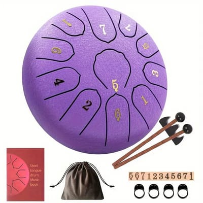 Livano Handpan - Tongue Drum - Steel - Regen - Klankschaal - Lichtpaars
