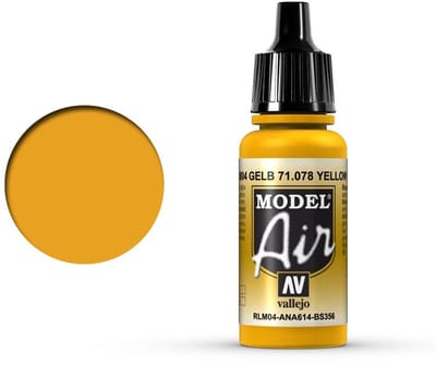 Vallejo Hobbyverf Acrylverf - 71078 Model Air Yellow RLM04 - Acryl Verf flesje - 17 ml