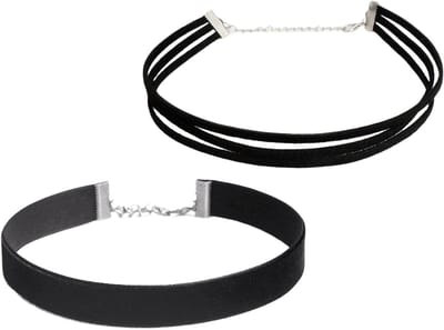 2 Stuks Zwarte Fluwelen Gotische Ketting - Vrouwen - Lintkraag - Verstelbaar - Rollenspel - Verjaardagen - Valentijnsdag