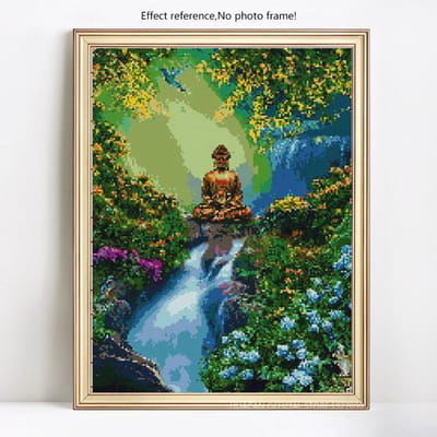 5D bricolage diamant peinture Religion bouddha plein rond strass Portrait diamant broderie 20X30CM beige