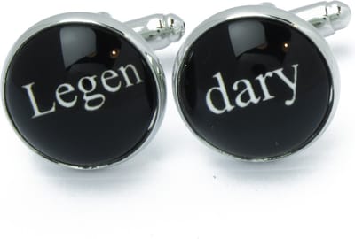 Manchetknopen - Tekst Legendary Legen Dary Zwart Wit