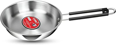 Mini koekenpan - Omeletpan Braadpan - Koken en bakken - Drielaagse constructie - 8 inch - Zilver