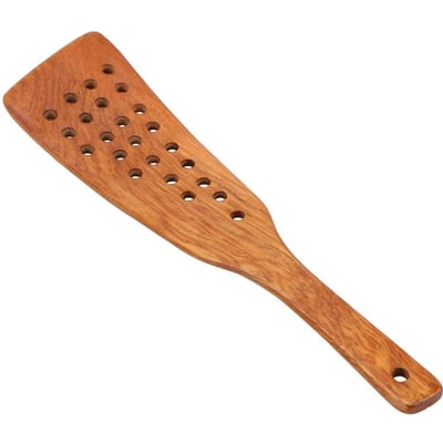 Filtre Pelle Accessoires de cuisine Outil de cuisine Pelle à steak à frire Spatule en bois Poêle antiadhésive 24 trous 1pc