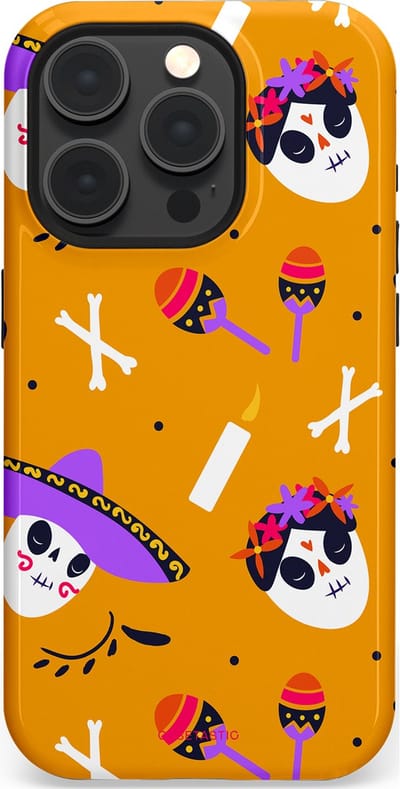 Casetastic Hoesje Geschikt voor Apple iPhone 15 Pro Magsafe - Stijlvolle Beschermende Duo-layer Case - Viva Muertos