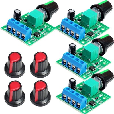 4 stuks PWM laagspannings motor snelheidsregelaar DC 1.8V/3V/5V/6V/12V 2A - Verstelbare motorbesturing met snelheidsregelknop en eenvoudig te installeren