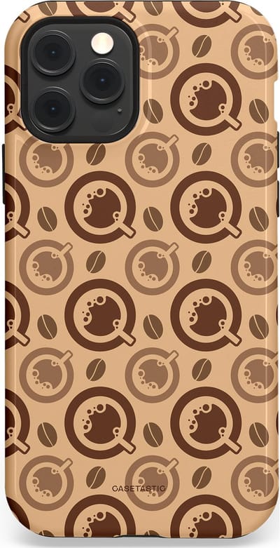 Casetastic Hoesje Geschikt voor Apple iPhone 12/12 Pro Magsafe - Stijlvolle Beschermende Duo-layer Case - Cappuccino Ontwerp