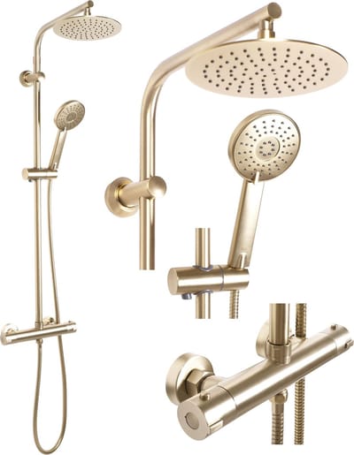 Rea Bliss Regendouche Geborsteld Goud 100cm