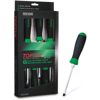 Spleet- en kruiskopschroevendraaierset TOPTUL 6 stuks