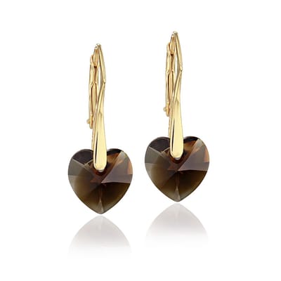 Montebello Oorbellen Lily HG37 - Swarovski Hart - 925 Zilver Verguld - Ø10mm - 25mm