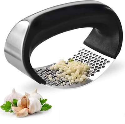 Knoflook Press Rocker, Roestvrij Staal Knoflook Press, Knoflook Chopper Knoflook Rocker Roestvrij Staal Knoflook Rasp Gehaktgerei, Keuken Gadgets Knoflook Press Crusher voor Knoflook, Gember & Meer