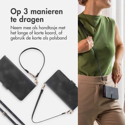 imoshion Hoesje - Geschikt voor Samsung Galaxy A25 (5G) - Bookcase met koord - Zwart