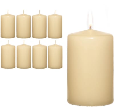 Candelo 8-delige set premium kaarsen Kerst Ambiente stompkaarsen – crème – 4,8 cm x 8 cm – kerstkaarsen adventskrans – adventkaars kerstdecoratie