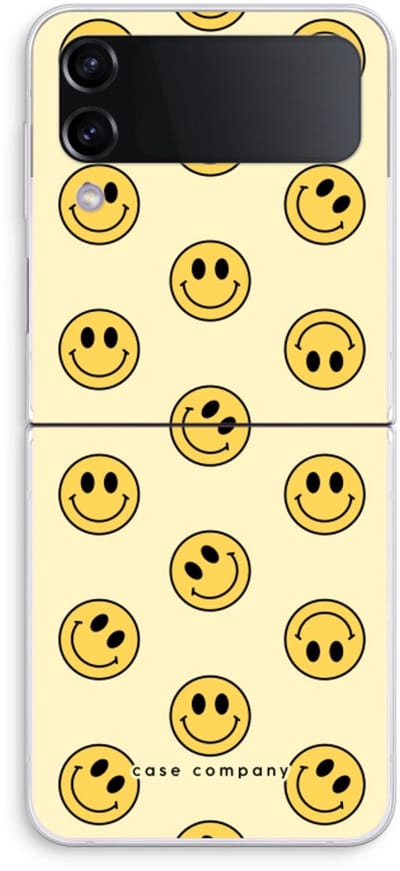 Case Company® - Hoesje geschikt voor Samsung Galaxy Z Flip4 hoesje - Smiley N°2 - Soft Cover Telefoonhoesje - Bescherming aan alle Kanten en Schermrand