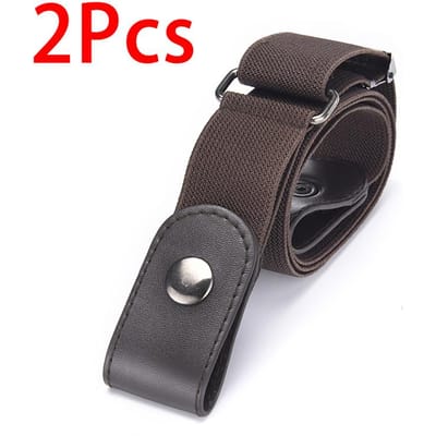 Ceinture élastique simple et tendance pour femme, ceinture pour homme, tissée, invisible et sans couture, unisexe, longueur réglable black