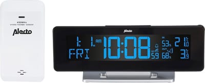 Digitaal weerstation met radiogestuurde wekker en weersinformatie - Binnen- en buitentemperatuur, luchtvochtigheid