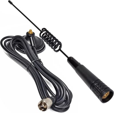 Magnetische Antenne - CB Radio - Communicatie Verbeteren - Compacte Basis - 35 cm Lengte - Zwart