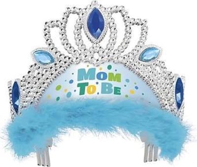 Mom - to - be - kroontje - blauw - babyshower - haza