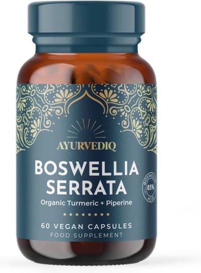 Boswellia Serrata Capsules met Bio Organic Kurkuma & Zwarte Peper Extract (Ayurvediq) Veganistisch 60 stuks