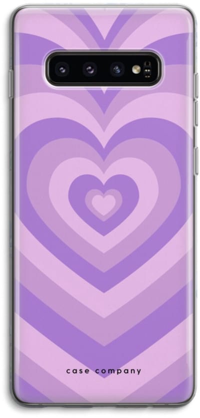 Case Company® - Hoesje geschikt voor Samsung Galaxy S10 4G hoesje - Hart Paars - Soft Cover Telefoonhoesje - Bescherming aan alle Kanten en Schermrand