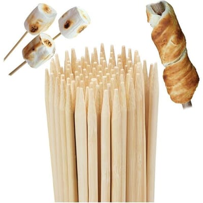 Satéprikkers - set van 100 - extra lang - hout - Ø 8 mm