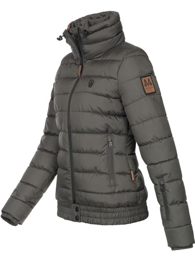 Marikoo dames gewatteerde jas Poisen met hoge kraag & teddyfleece zakken