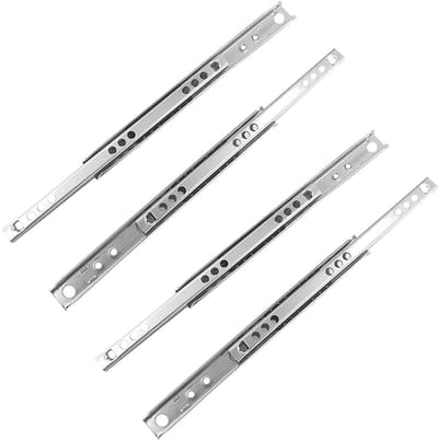 Dailygoods- Ladegeleider Hoogwaardige Kogellagers - Ladegeleider Bodemmontage - Telescopische Glij - 17 mm Breedte - Uittrekbaar - Koudgewalst Staal - Ladegeleiders