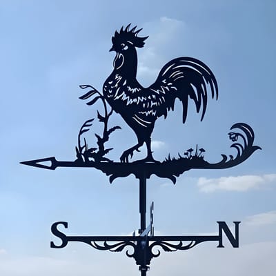 Metalen Windspinner met Dierenmotief - Smeedijzeren Tuin Decoratie voor Buiten - Ornament voor Daktuinen & Binnenplaatsen-Bloemrijke Haan-Belle‘s product-Belle's product