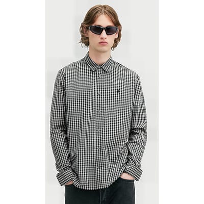 AllSaints Neo Ls Shirt Black/white Maat: XS | Casual Overhemden Outlet | Heren | Zwart