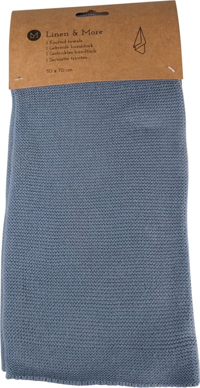 Linen & More - Keukenhanddoek 'Eldrid' (50cm x 70cm, Mirage Blue)