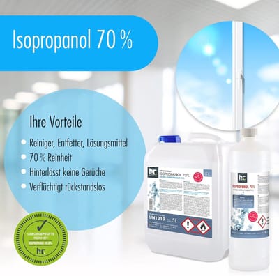 Isopropanol 70% - Oplos- en Ontvettingsmiddel voor Diverse Oppervlakken, Nagelreiniger en Schermreiniger