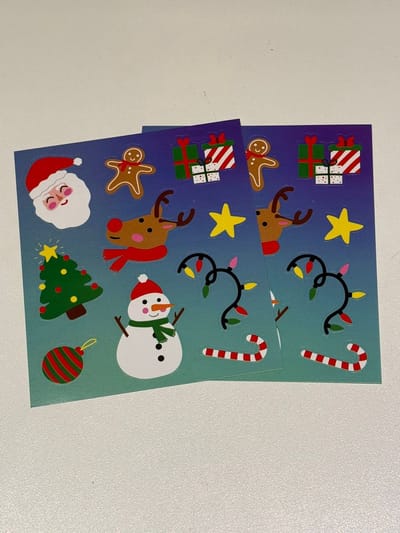Kerst Stickers - Kerstdecoratie - Kerstcadeau - 2 Stuks - Groen/Blauw
