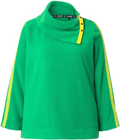 Laurasøn - Dames - Fleece sweatshirt grote kraag lange mouw - Groen - Maat 44+