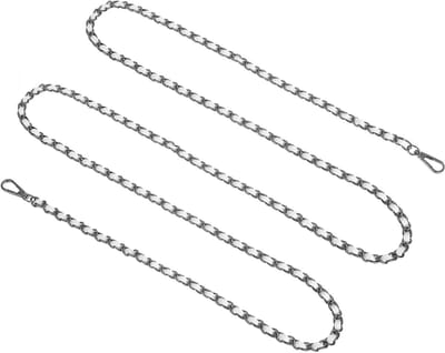 Leren en IJzeren Tasband van 140 cm, Handtas Ketting en Schouderriem voor Crossbody Tassen, Vervangende Tasriem (Witte Band + Zwarte Ketting)